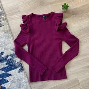 Plum Ruffled Long Sleeve